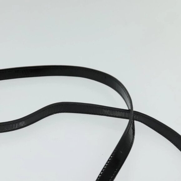 Salvatore Ferragamo Gancini Shoulder Bag Enamel Black Gold Auth - Picture 10 of 16